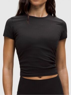 Lululemon all it takes Ribbed Crewneck Short Sleeve Crop Top - Black